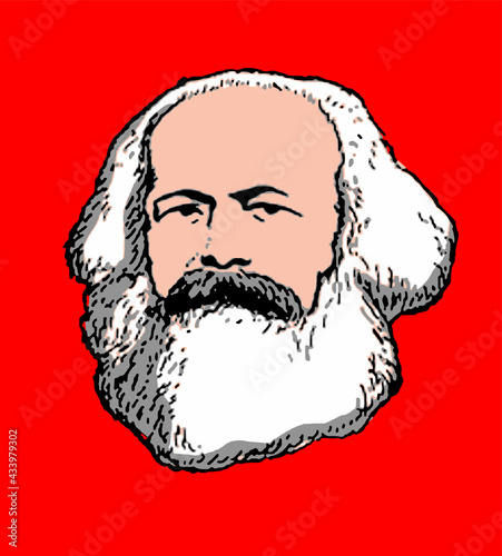 Fotografi Realistic illustration of the 19th century German thinker Karl Marx