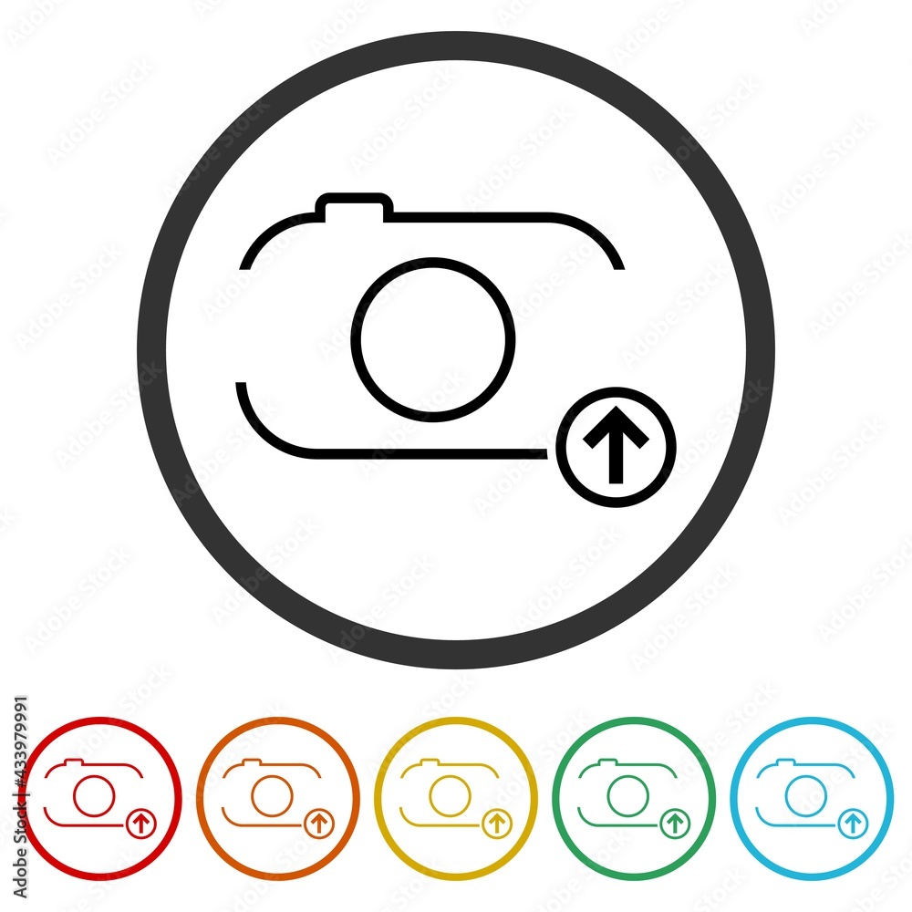 Photo Upload ring icon color set Photo Upload ring icon color set