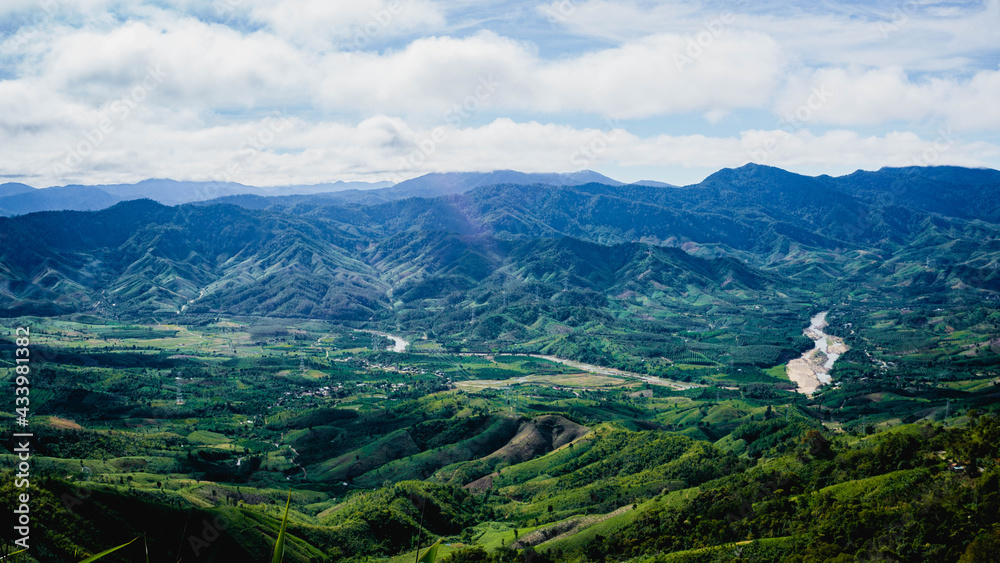 Landscape with mountains and clouds in Kontum, Vietnam Landscape with mountains and clouds in Kontum, Vietnam