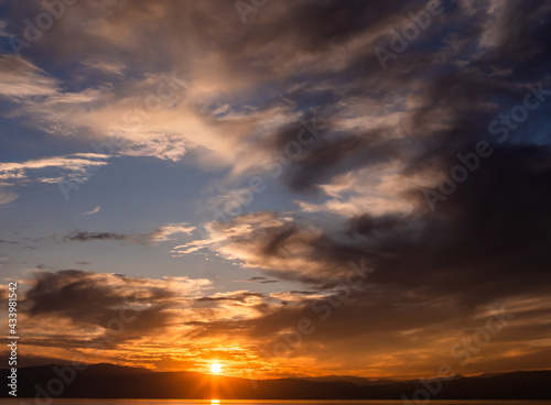 beautiful golden sunset sky landscape