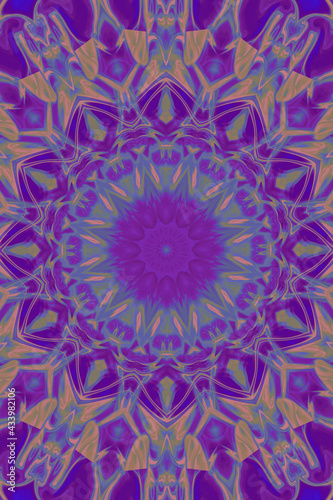 Abstract mandala background, bright kaleidoscope pattern