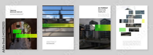 A4 brochure layout of covers templates for flyer leaflet, A4 brochure design, report, presentation, magazine cover, book design. Modern corporate identity style for any purposes. Business template.