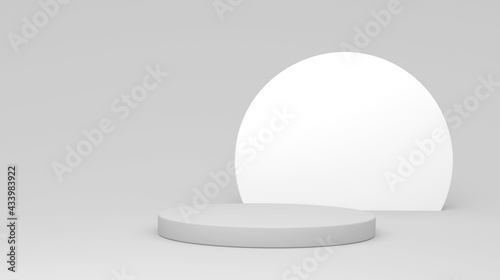 Abstract 3D render of cylinder podiums