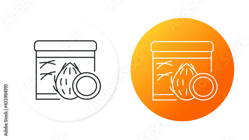 two line icons, different types of mattresses, coconut filler photo