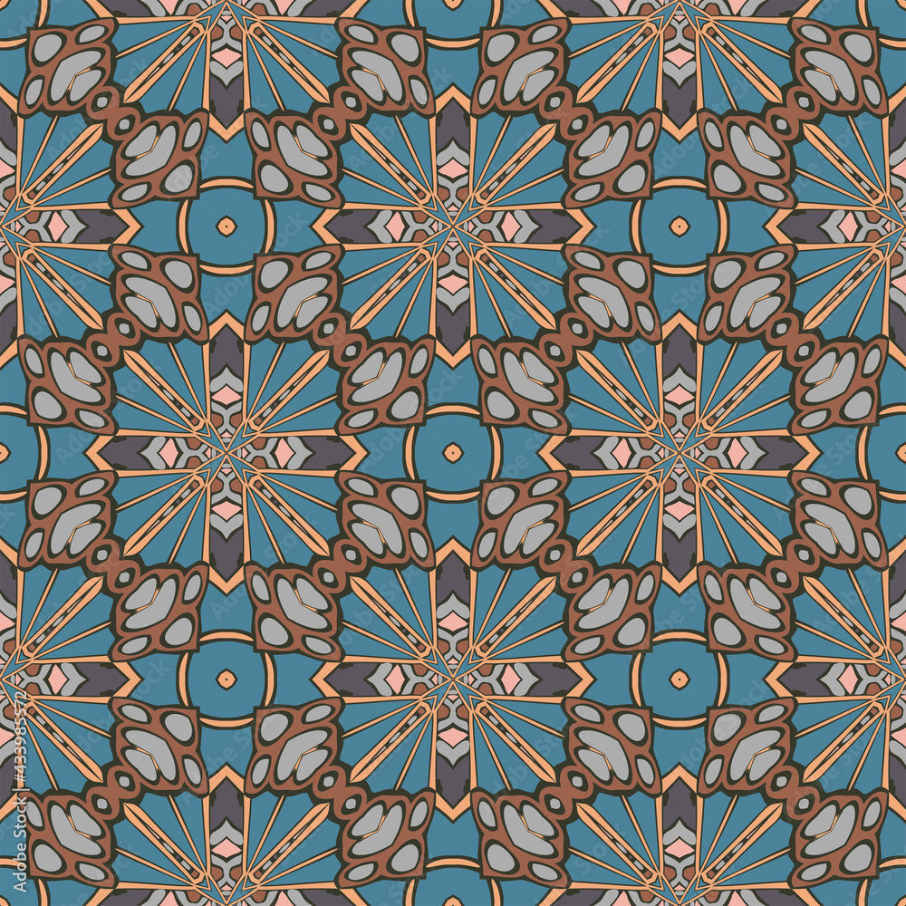Creative trendy color abstract geometric pattern in yellow brown gray blue, vector seamless, can be used for printing onto fabric, interior, design, textile Creative trendy color abstract geometric pattern in yellow brown gray blue, vector seamless, can be used for printing onto fabric, interior, design, textile