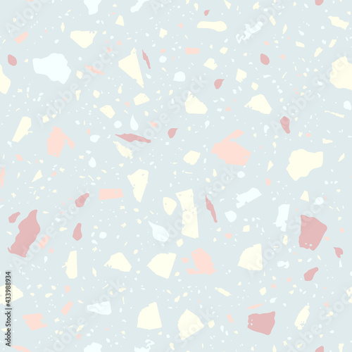 Terrazzo seamless pattern. Pastel classic flooring
