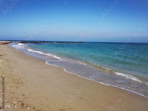 Beach and sea. Seaside landscape in the summer © dianacoman