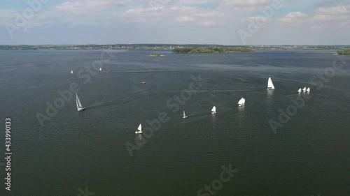 Yachts and sailboats on the Minsk Sea or the Zaslavsky reservoir near Minsk. Belarus photo