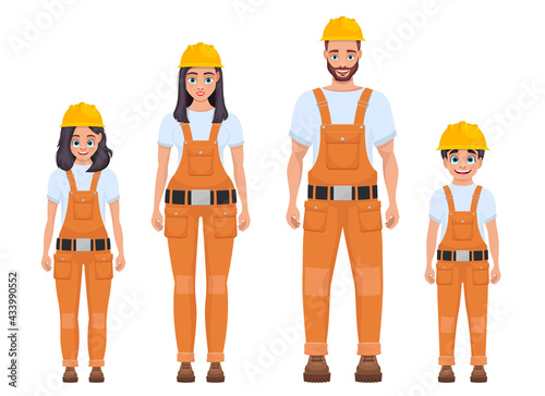 Worker family vector design illustration isolated on white background