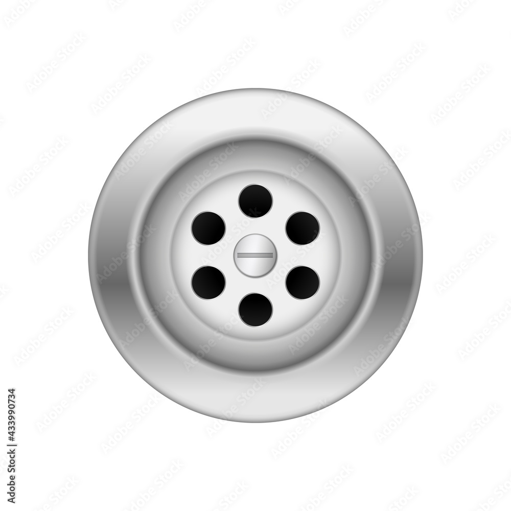 Bath metallic drainage for water flow. Kitchen sink sewer or bathroom stainless plumbing drain hole Bath metallic drainage for water flow. Kitchen sink sewer or bathroom stainless plumbing drain hole