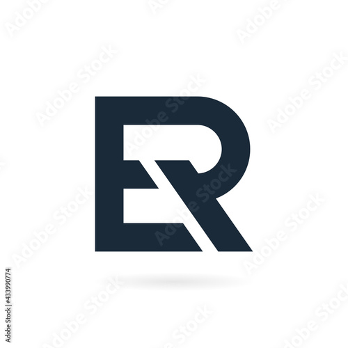 letter e and r logo vector