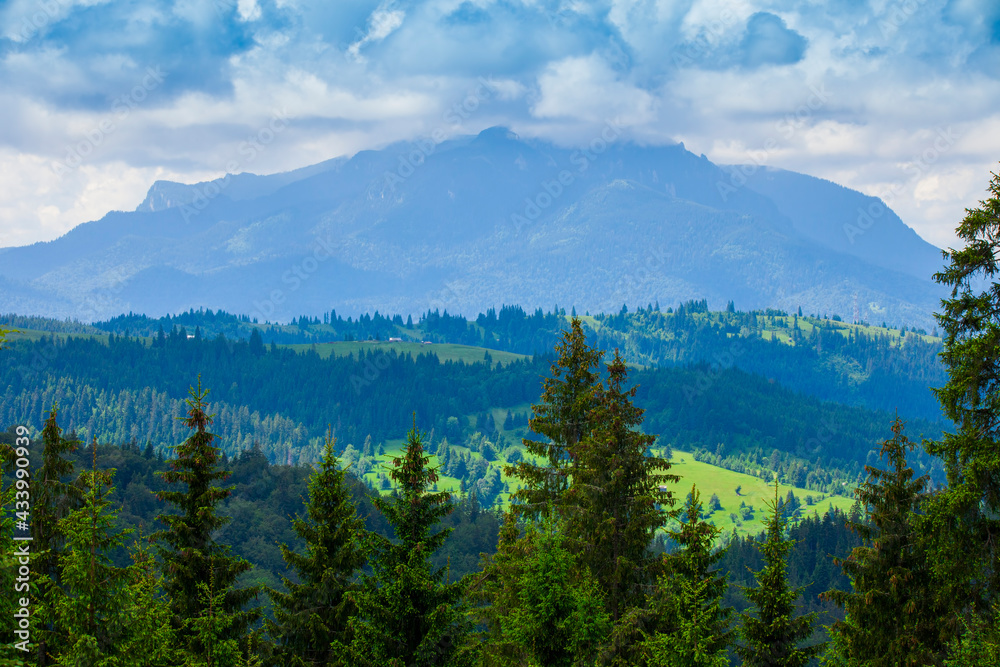 mountain and hills in Ceahlau, Romania