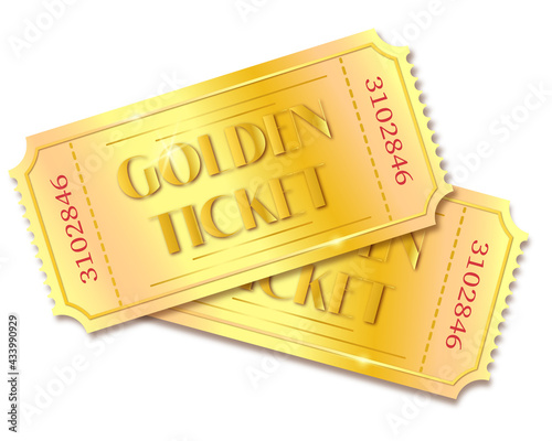Two gold tickets. Admit one tickets