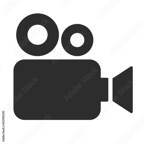 Retro video camera vector icon