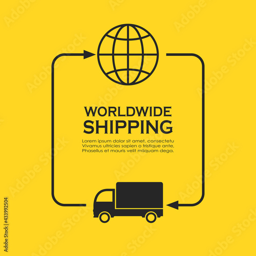 Shipping service poster with text frame