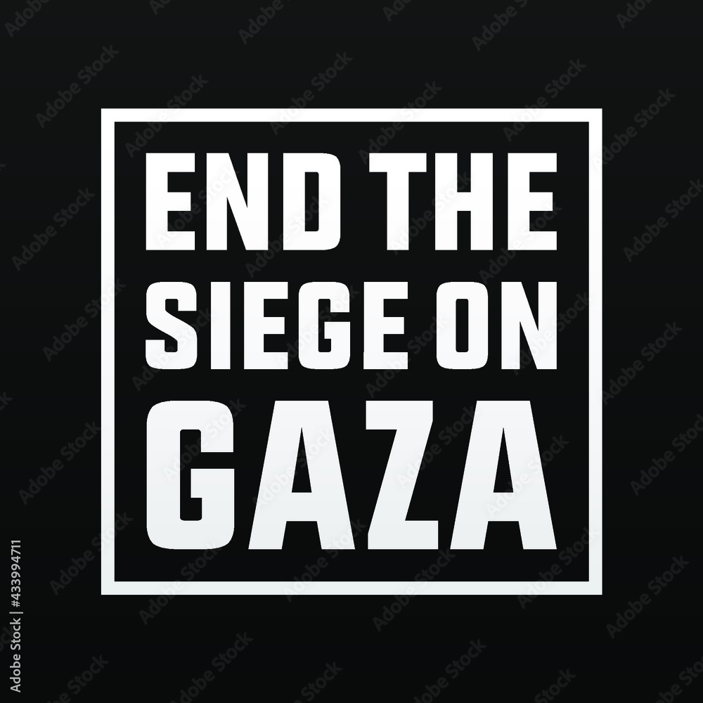 End the siege on Gaza modern creative banner, sign, design concept, social media post with white text on a black abstract background End the siege on Gaza modern creative banner, sign, design concept, social media post with white text on a black abstract background