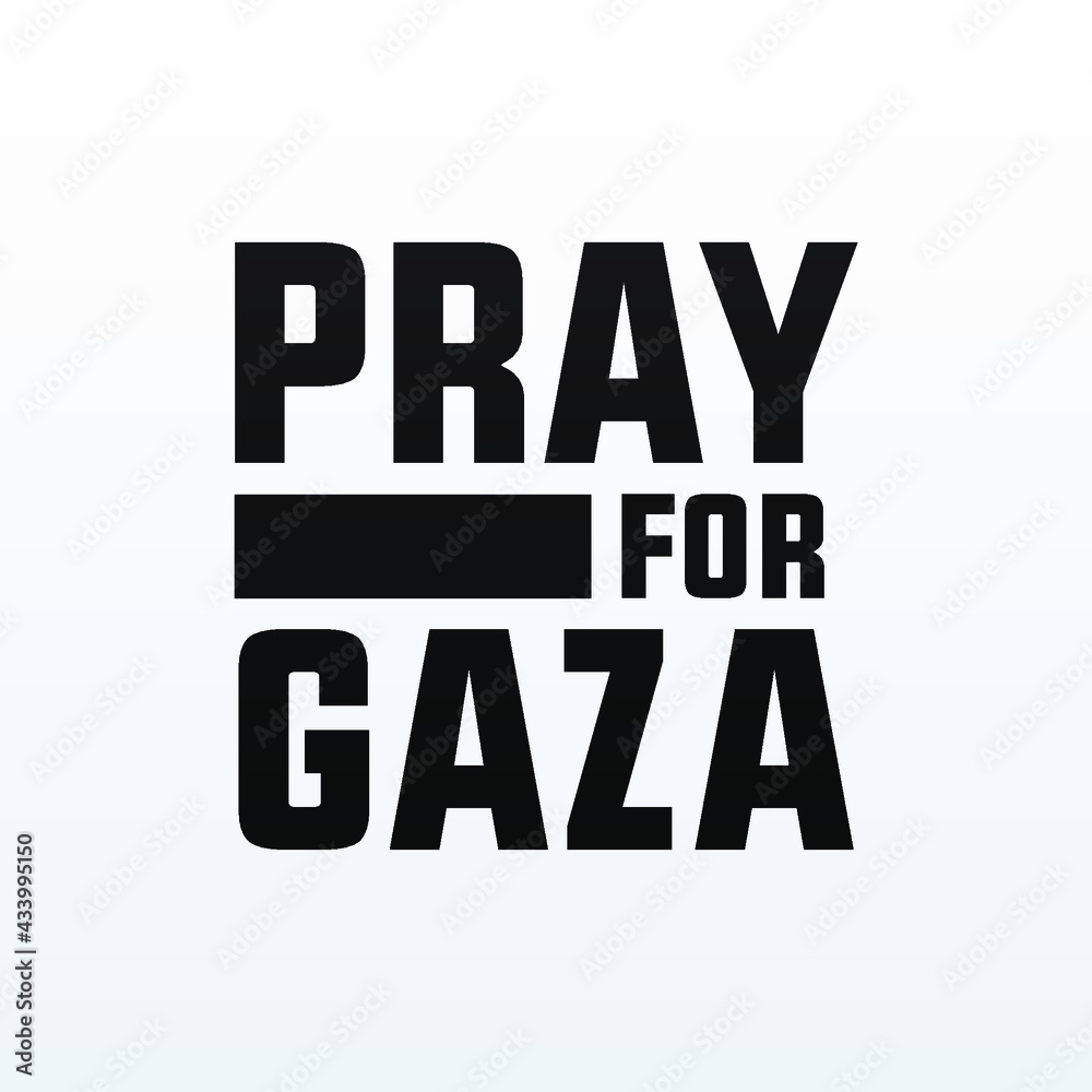 Fototapeta premium Pray for Gazabanner, sign, design concept, social media post with black text on a black abstract background