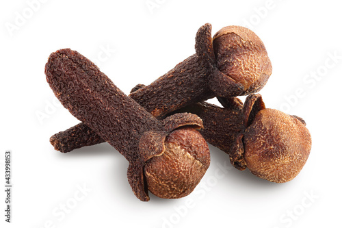 Dry spice cloves isolated on white background with clipping path and full depth of field.