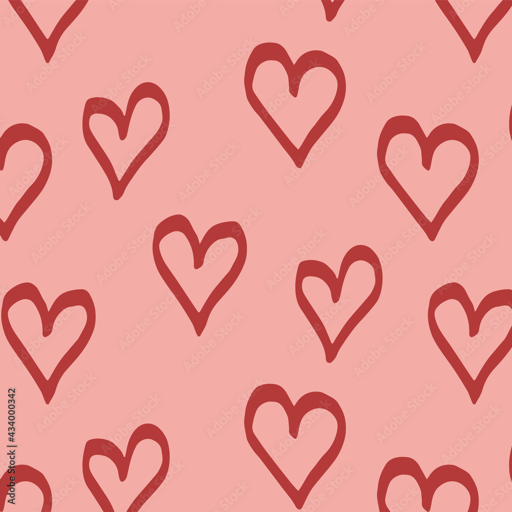 Abstract vector doodle heart pattern