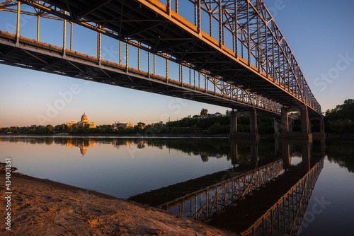 Bridges Cross Missouri River Into Jefferson City, Missouri