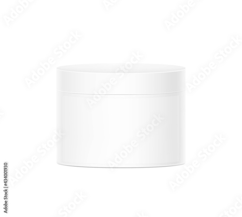 Blank cosmetic package container for creme. Vector illustration isolated on white background. Can be use for your design, advertising, promo and etc. EPS10.	