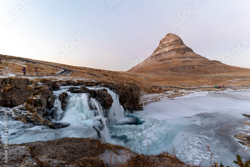 The Mountain Kirkjufell and the waterfall kirkjufellfoss  Snaefellsnes Peninsula  Europe