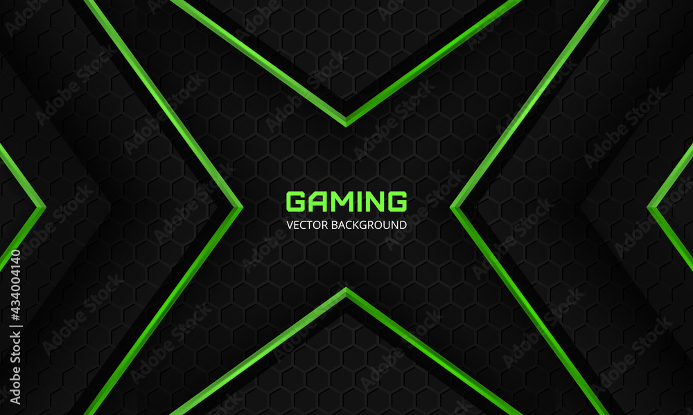 Dark abstract gaming background with hexagon carbon fiber grid and ...