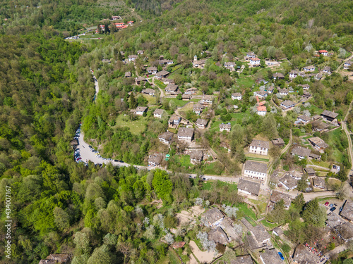 Aerial Spring view of village of Bozhentsi, Bulgaria photo