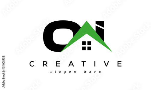 initial OI real estate logo vector	