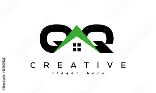 initial QQ real estate logo vector	