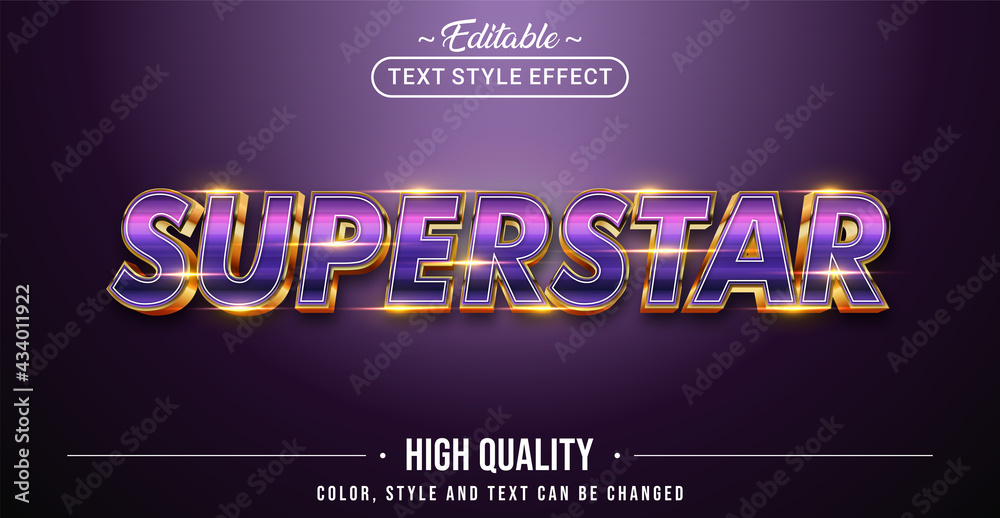 Editable text style effect Superstar text style theme