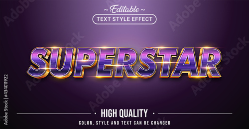 Editable text style effect - Superstar text style theme.