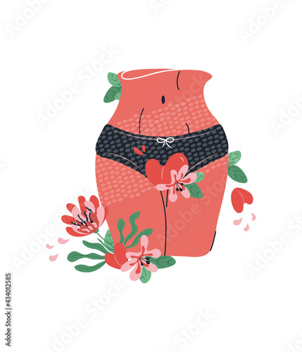 Period illustration. Women health. Intimate hygiene. Vector illustration
