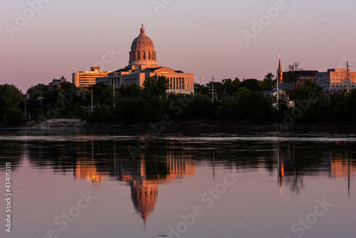 Missouri State Capitol Reflected in Missouri River