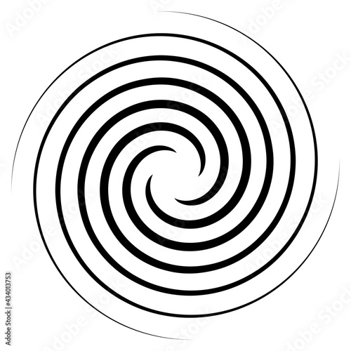 Spiral, swirl, twirl element. Cyclic whirlpool, whirlwind contortion design