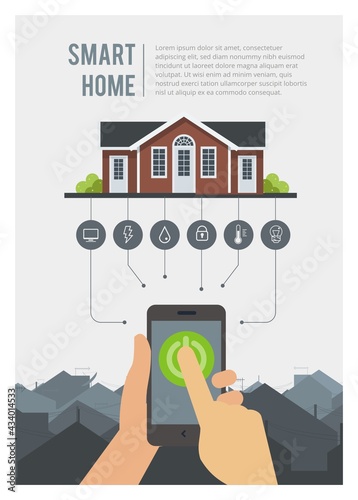 Smart home concept illustration with icons