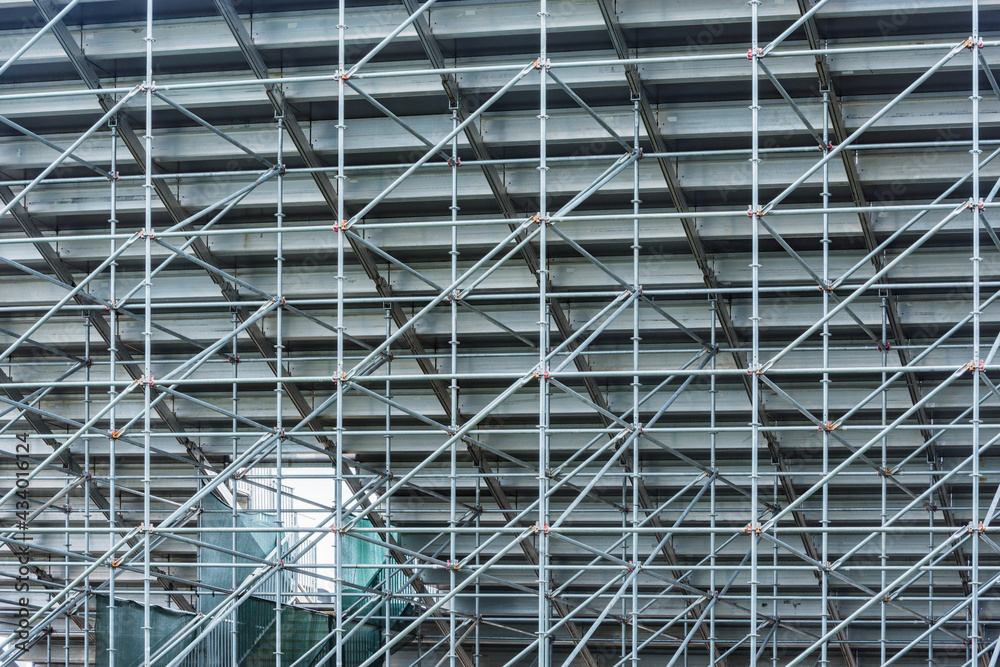 Fototapeta premium Metal tubes construction under the stadium tribune.