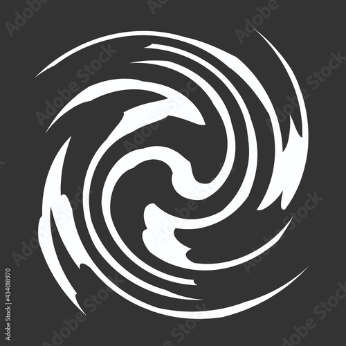 Geometric spiral, swirl, twirl, Abstract cochlear, helix volute element