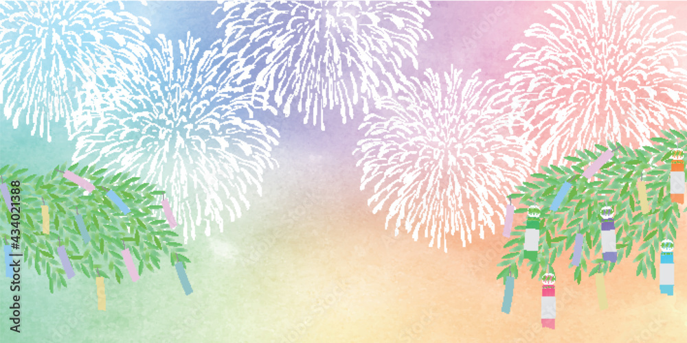 七夕夏花火背景stock Vector Adobe Stock 七夕夏花火背景stock Vector Adobe Stock