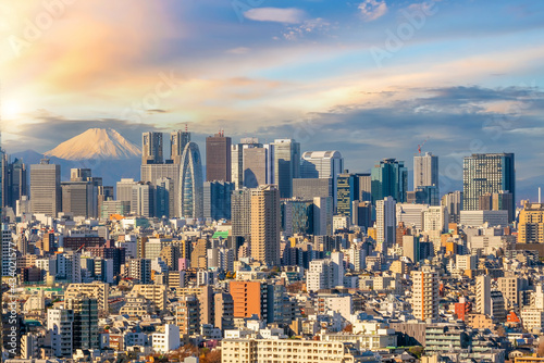 Photography Downtown Tokyo city skyline cityscape of Japan