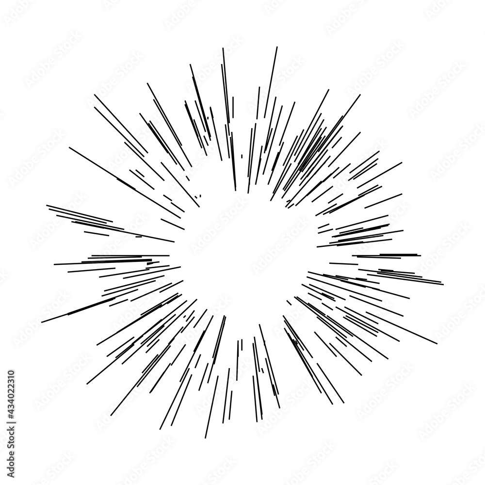 Obraz premium Radial, radiating lines beams, rays. Random lines diverging