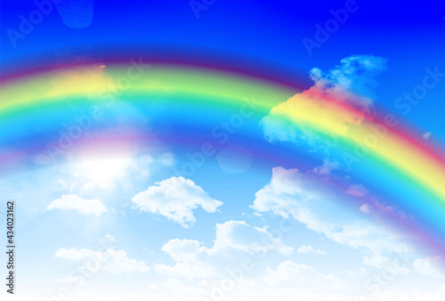 虹　空　風景　背景