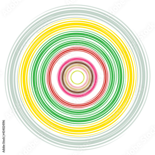 Concentric circles rings. Spiral  swirl  twirl element. Volute  helix.