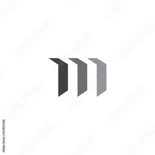 abstract letter m simple gradient geometric logo vector