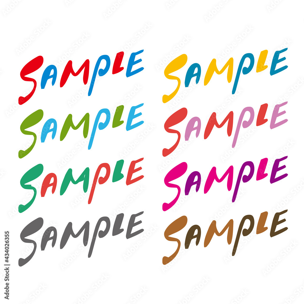 SAMPLEの文字 見本のイラストセット SAMPLEの文字 見本のイラストセット
