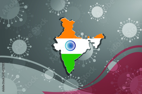 COVID-19 in India. graphic logo design wallpaper background. vector illustration.