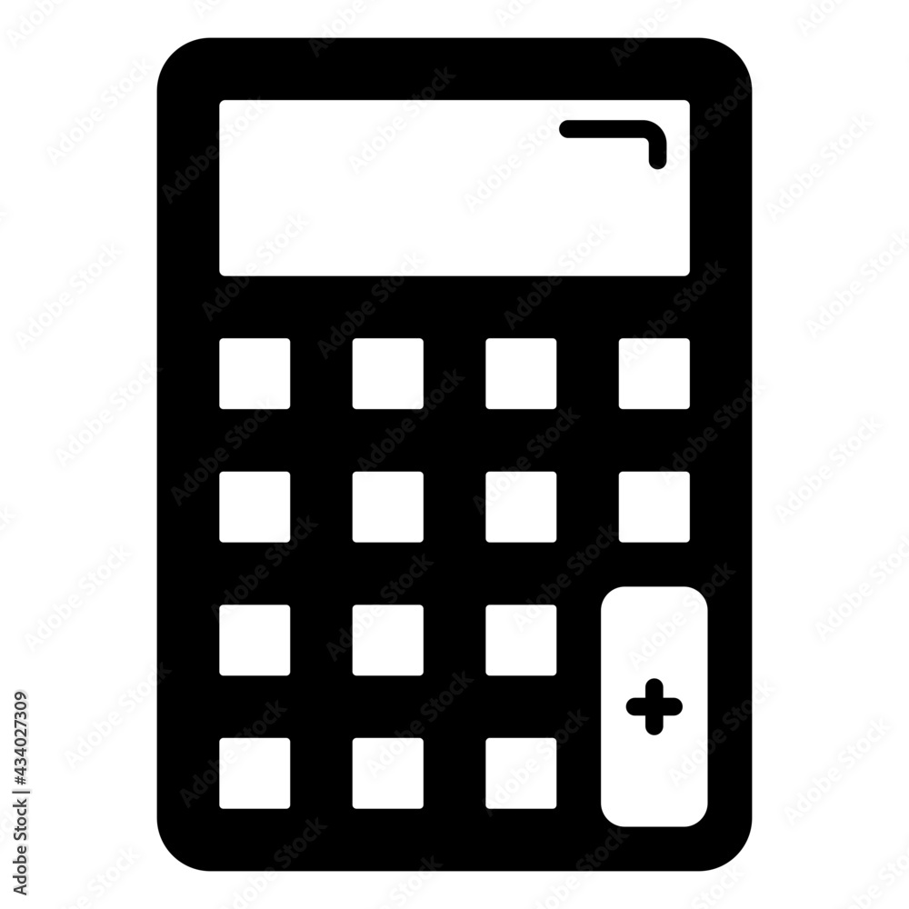 A glyph design, icon of calculator A glyph design, icon of calculator