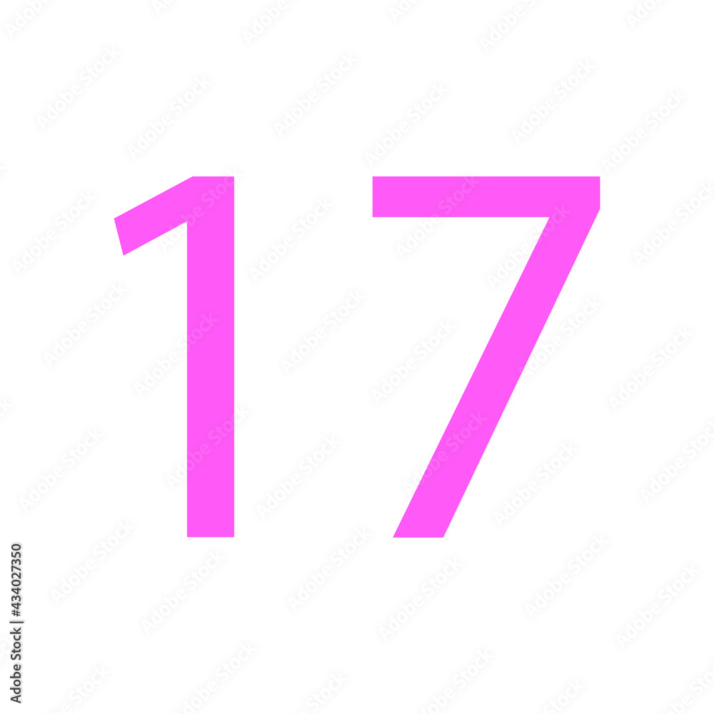 17 NUMBER SIMPLE CLIP ART VECTOR ILLUSTRATION 17 NUMBER SIMPLE CLIP ART VECTOR ILLUSTRATION