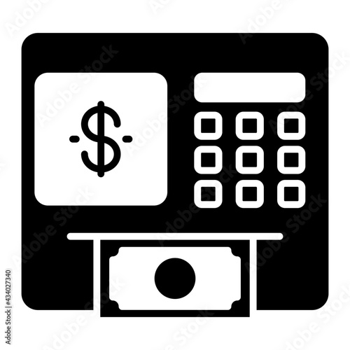 A glyph design, icon of atm withdrawal