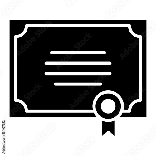 A glyph design, icon of certificate